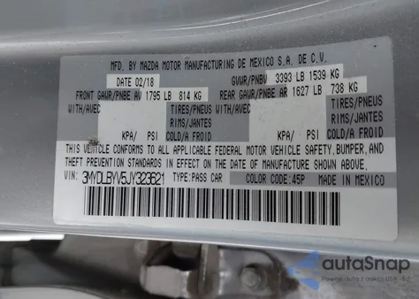 2018 Toyota Yaris Ia из США, поврежденный, VIN 3MYDLBYV5JY323621